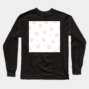 Girls Pink Baby Paw Print Long Sleeve T-Shirt